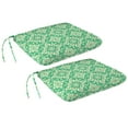 thumbnail image 1 of Jordan Manufacturing 16" x 16" Scampi Emerald Green Medallion Square Outdoor Chair Pad Seat Cushion with Ties (2 Pack), 1 of 9