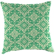 Jordan Manufacturing 16" x 16" Scampi Emerald Green Medallion Square Outdoor Throw Pillow (2 Pack)