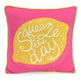thumbnail image 1 of Jordan Manufacturing 16" x 16" Squeeze the Day Coral Novelty Square Outdoor Throw Pillow with Welt, 1 of 9