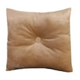 thumbnail image 1 of Jordan Manufacturing 16" x 16" Tan Solid Square Tufted Decorative Throw Pillow with Fabric Button, 1 of 5
