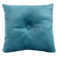 thumbnail image 1 of Jordan Manufacturing 16" x 16" Teal Solid Square Tufted Decorative Throw Pillow with Fabric Button, 1 of 5