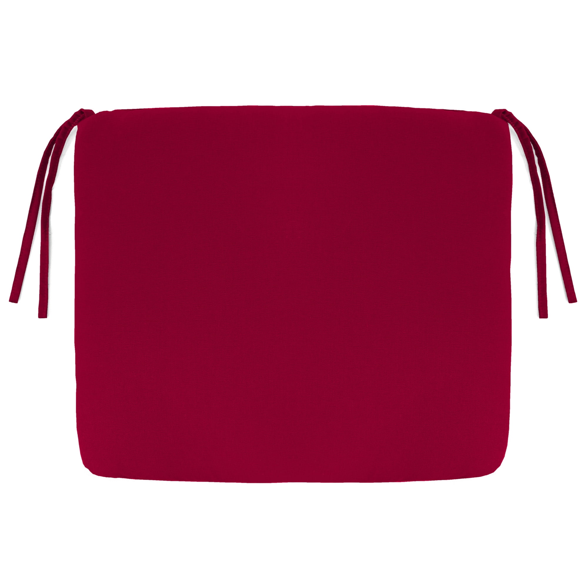 Jordan Manufacturing 17.5" x 19.75" Barn Red Solid Rectangular Outdoor Chair Pad Seat Cushion with Ties and Rounded Corners