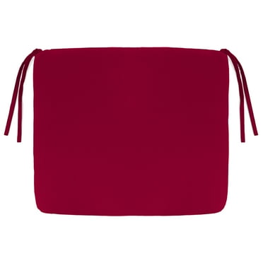 Jordan Manufacturing 17.5" x 19.75" Barn Red Solid Rectangular Outdoor Chair Pad Seat Cushion with Ties and Rounded Corners