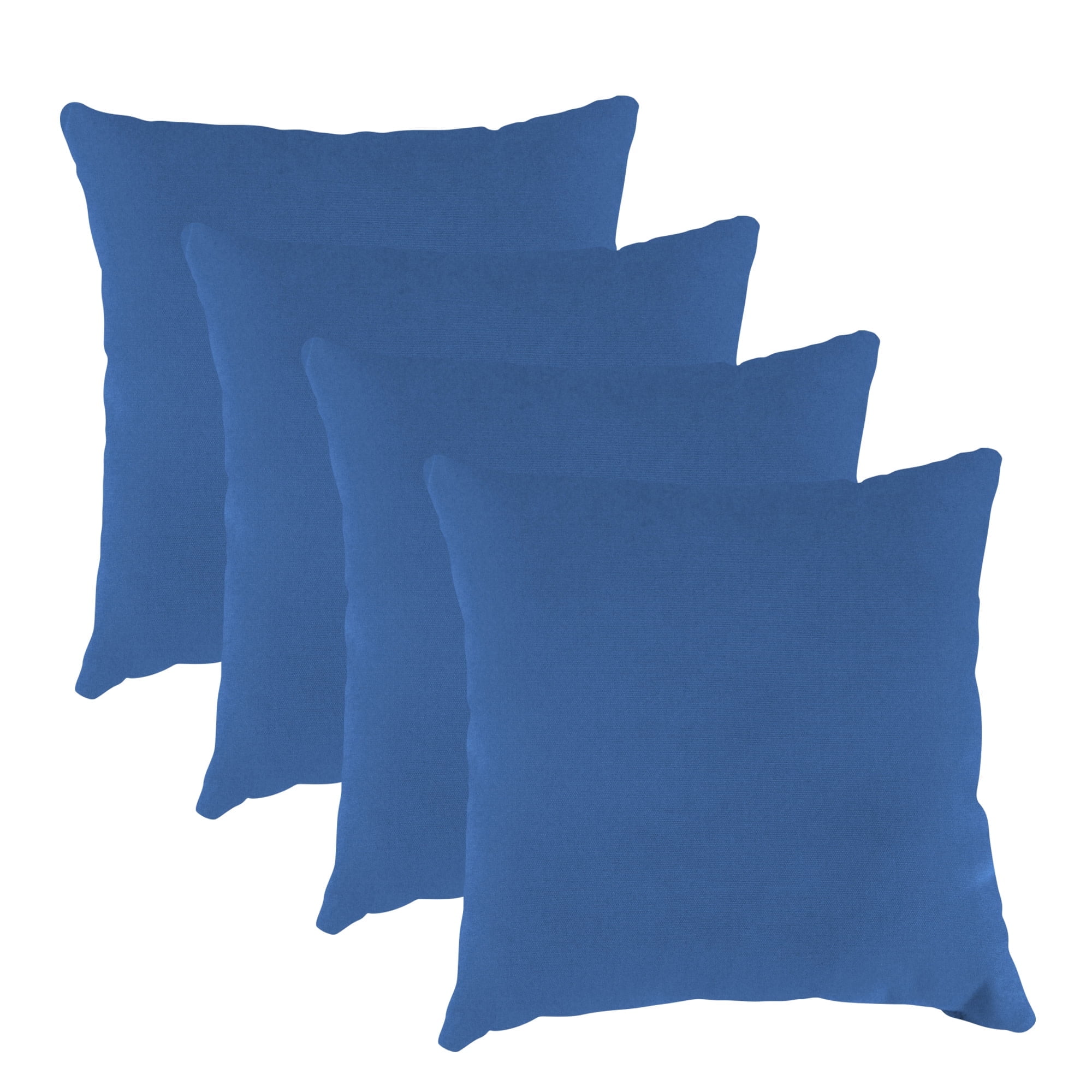 Jordan Manufacturing 17" x 17" Athens Mystic Blue Solid Square Outdoor Throw Pillow (4 Pack)