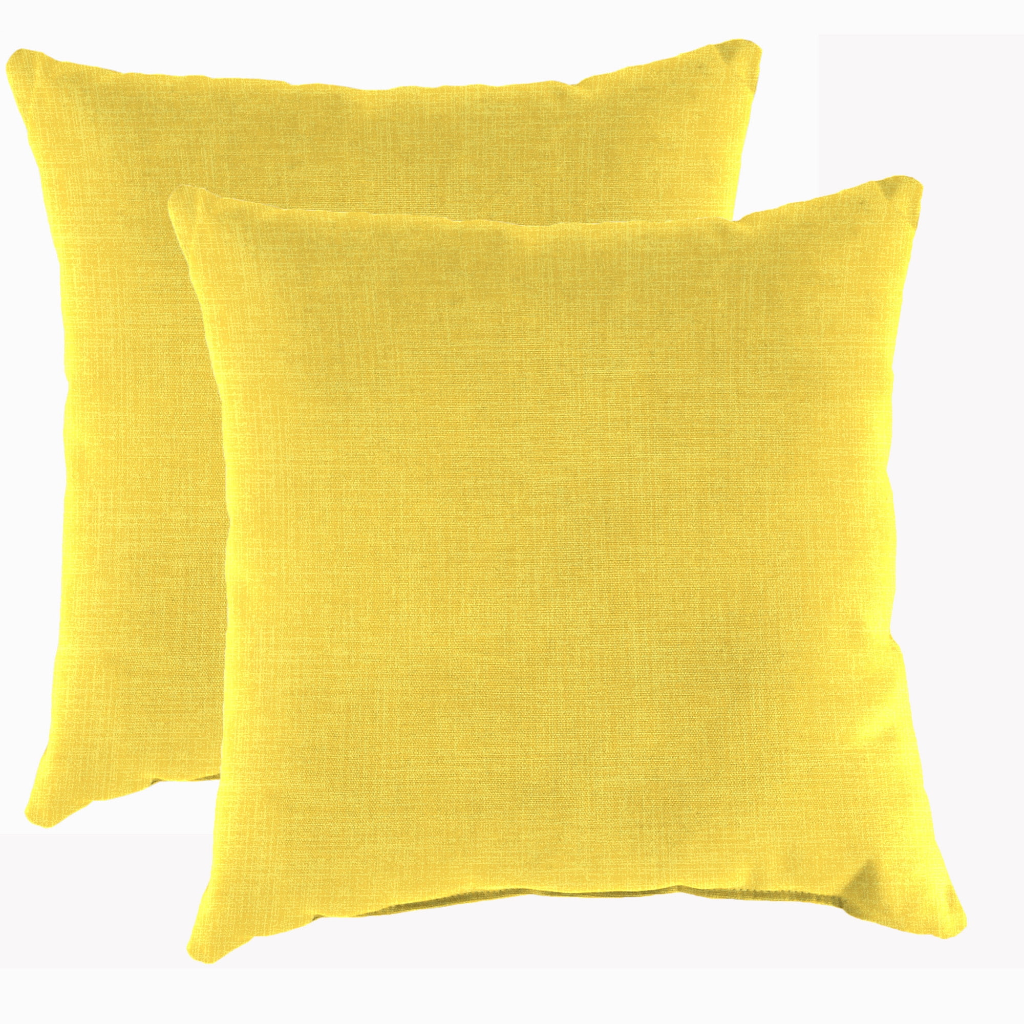Jordan Manufacturing 17" x 17" Celosia Spring Yellow Crosshatch Square Outdoor Throw Pillow (2 Pack)