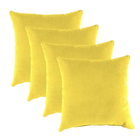 Jordan Manufacturing 17" x 17" Celosia Spring Yellow Crosshatch Square Outdoor Throw Pillow (4 Pack)