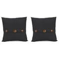 thumbnail image 1 of Jordan Manufacturing 17" x 17" Sorvino Ash Dark Gray Solid Square Outdoor Throw Pillow with 3 Coconut Buttons (2 Pack), 1 of 10