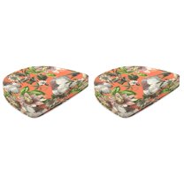 Jordan Manufacturing 17" x 18.5" Adley Cappuccino Multicolor Floral Rectangular Outdoor Chair Pad Seat Cushion (2 Pack)