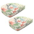 thumbnail image 1 of Jordan Manufacturing 17" x 18.5" Menda Tearose Multicolor Floral Rectangular Contoured Outdoor Chair Pad Seat Cushion with Welt (2 Pack), 1 of 9