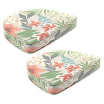 Jordan Manufacturing 17" x 18.5" Menda Tearose Multicolor Floral Rectangular Contoured Outdoor Chair Pad Seat Cushion with Welt (2 Pack)