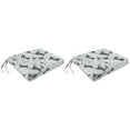thumbnail image 1 of Jordan Manufacturing 17" x 19" Carano Stone Grey Leaves Rectangular Outdoor Seat Cushions with Ties (2 Pack), 1 of 11