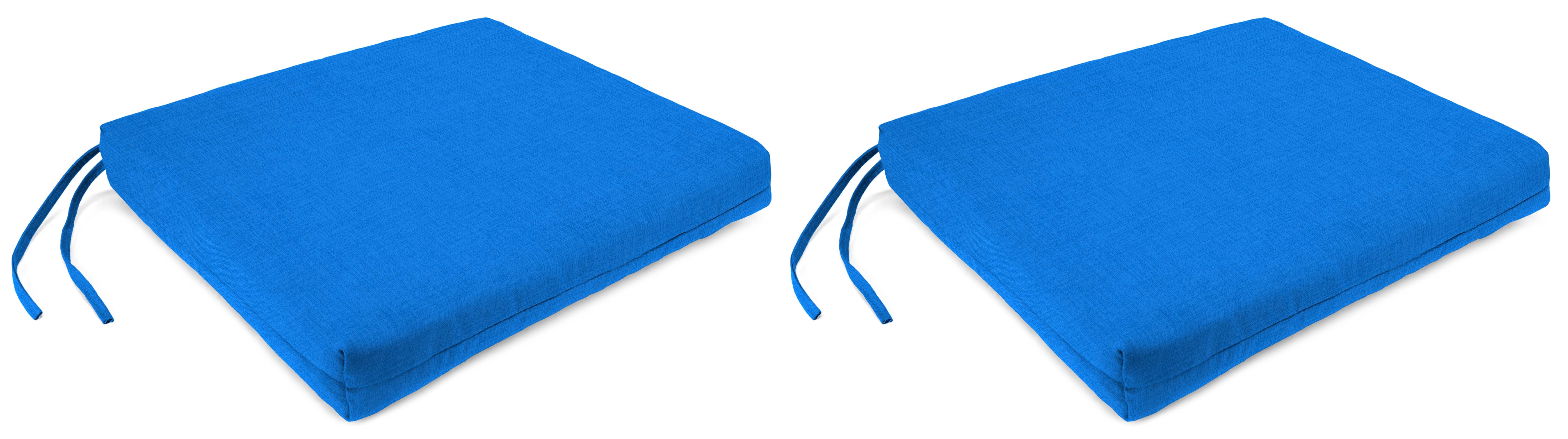 Celosia Princess Blue Rectangular Outdoor Chair Pad Cushion Set