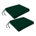 thumbnail image 1 of Jordan Manufacturing 17" x 19" Forest Green Solid Rectangular Outdoor Chair Pad Seat Cushion with Ties (2 Pack), 1 of 9