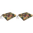 thumbnail image 1 of Jordan Manufacturing 17" x 19" Gaya Pizzazz Multicolor Floral Rectangular Outdoor Chair Pad Seat Cushion with Ties (2 Pack), 1 of 10