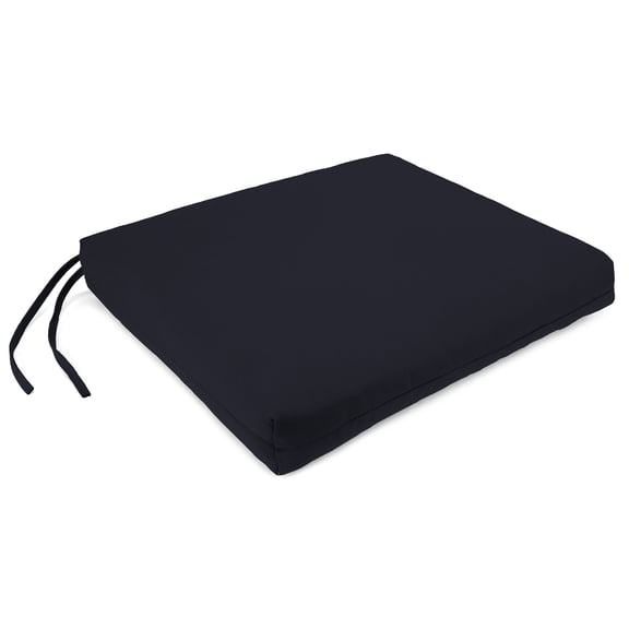Jordan Manufacturing 17" x 19" Navy Solid Rectangular Outdoor Chair Pad Seat Cushion with Ties