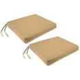 thumbnail image 1 of Jordan Manufacturing 17" x 19" Rave Birch Tan Solid Rectangular Outdoor Chair Pad Seat Cushion with Ties (2 Pack), 1 of 11