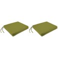 thumbnail image 1 of Jordan Manufacturing 17" x 19" Veranda Kiwi Green Solid Rectangular Outdoor Chair Pad Seat Cushion with Ties (2 Pack), 1 of 11