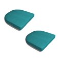 thumbnail image 1 of Jordan Manufacturing 18.5" x 20" Medford Caribe Teal Solid Rectangular Tapered Outdoor Chair Pad Seat Cushion (2 Pack), 1 of 10