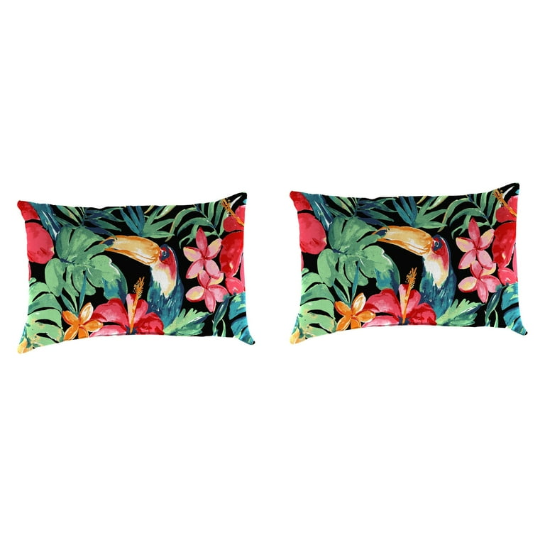 Jordan Manufacturing Beachcrest Outdoor Toss Pillows, Caviar, 12 Jordan Manufacturing Beachcrest Outdoor Toss Pillows, Caviar, 12