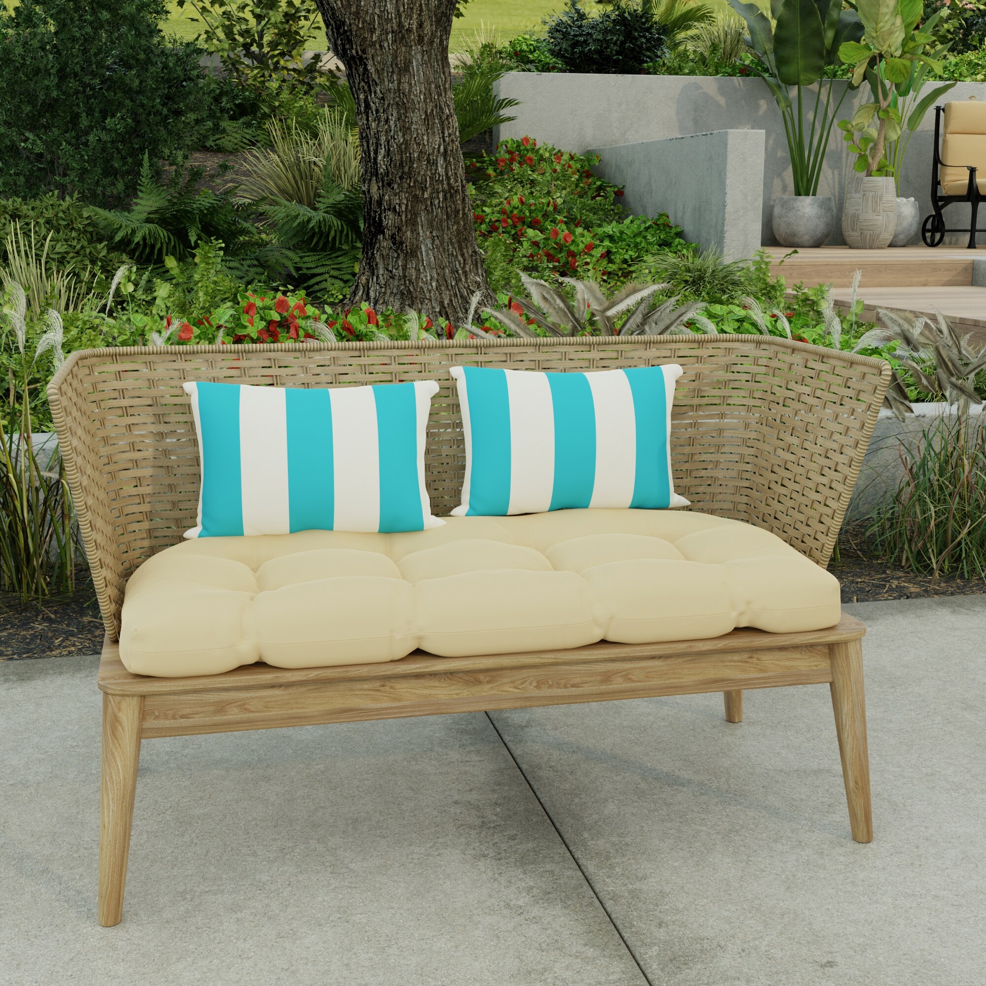 Mainstays Outdoor Patio Lumbar Toss Pillow, Set of 4, Multiple Patterns