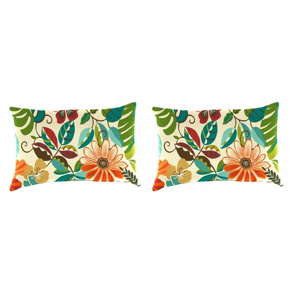 Jordan Manufacturing 18 x 12 in. Rectangular Outdoor Lumbar Throw Pillow - Set of 2