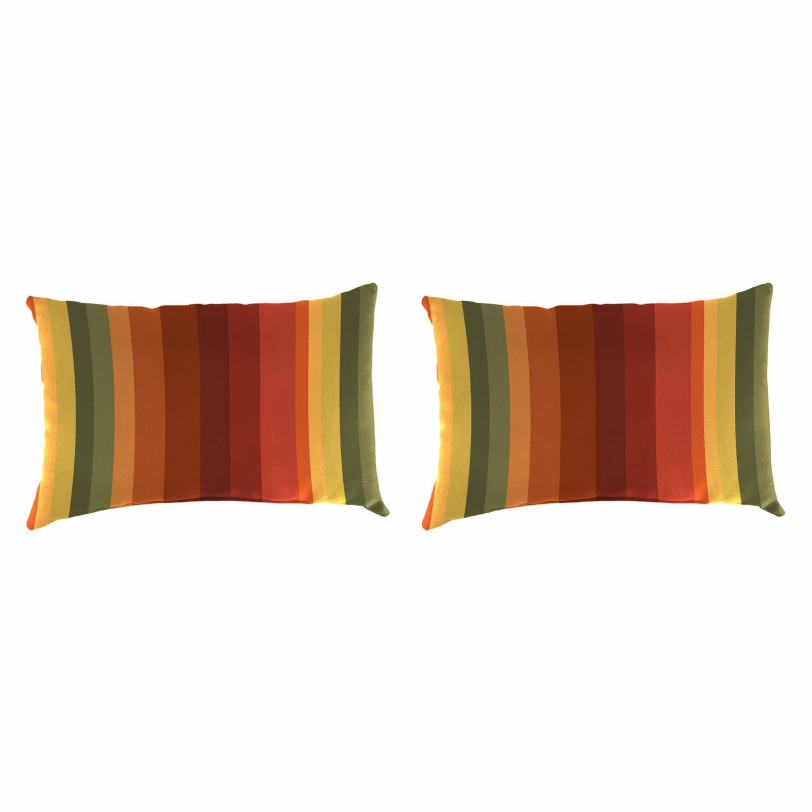 18" x 12" Islip Cayenne Red Stripe Rectangular Outdoor Throw Pillows (2 Pack)