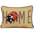 thumbnail image 1 of Jordan Manufacturing 18" x 13" Mustard and Dark Gray Ladybug Home Novelty Rectangular Reversible Lumbar Throw Pillow with Welt, 1 of 3