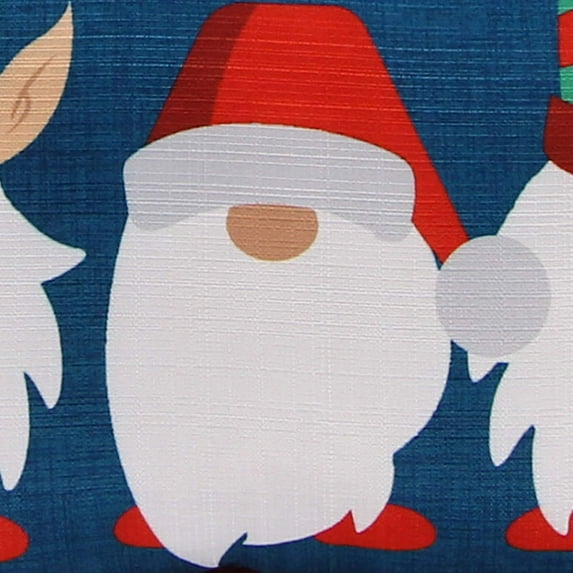 Jordan Manufacturing 18" x 13" Navy Gnome Holiday Rectangular Reversible Decorative Lumbar Throw Pillow with Welt