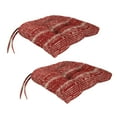 thumbnail image 1 of Jordan Manufacturing 18" x 17" Everest Caramel Red Ikat Rectangular Tufted Outdoor Wicker Seat Cushion with Ties (2 Pack), 1 of 10