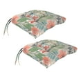 thumbnail image 1 of Jordan Manufacturing 18" x 17" Menda Tearose Multicolor Floral Rectangular Tufted Outdoor Wicker Seat Cushion with Ties (2 Pack), 1 of 10