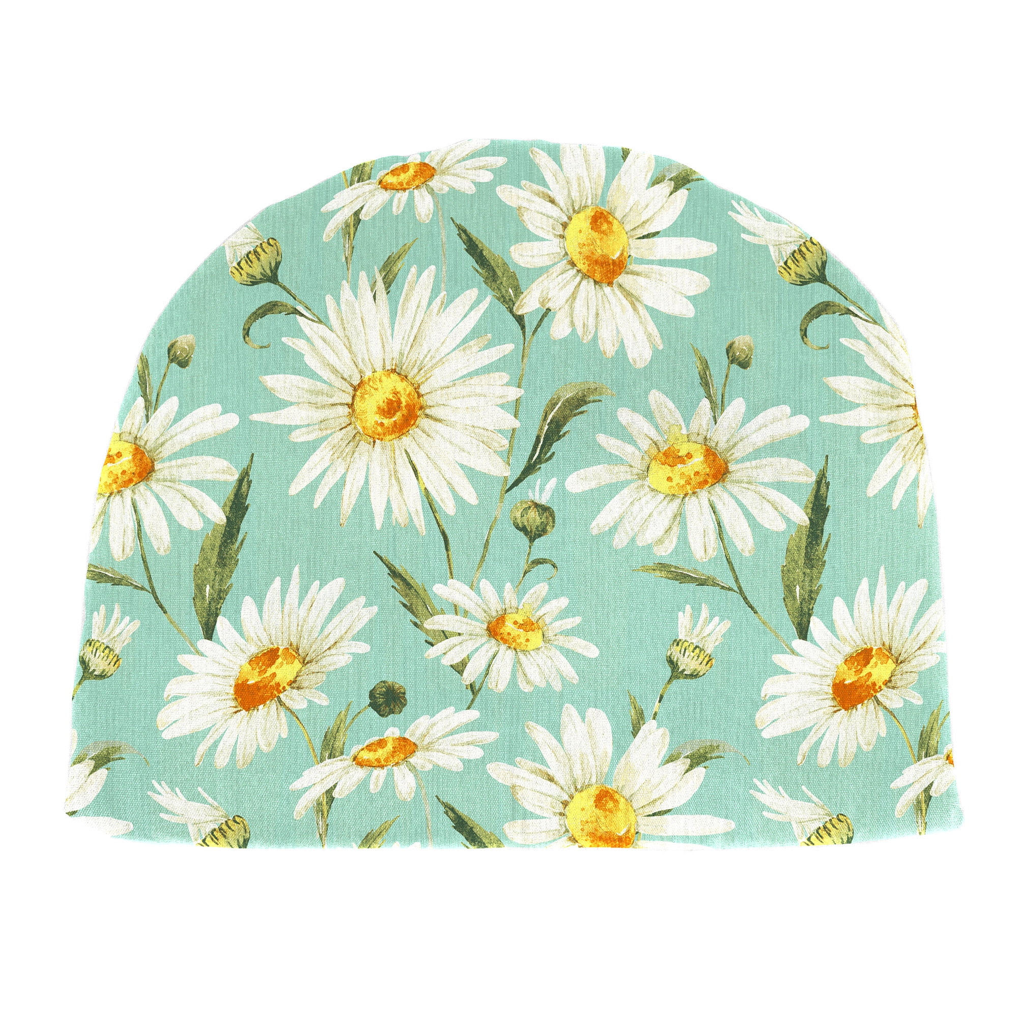 Jordan Manufacturing 18" x 18.5" Daphne Iceberg Aqua Floral Square Contoured Outdoor Chair Pad Seat Cushion