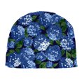 thumbnail image 1 of Jordan Manufacturing 18" x 18.5" Hydrangea Midnight Navy Floral Square Contoured Outdoor Chair Pad Seat Cushion, 1 of 8