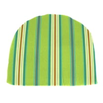 Jordan Manufacturing 18" x 18.5" Tangier Green Stripe Square Contoured Outdoor Chair Pad Seat Cushion
