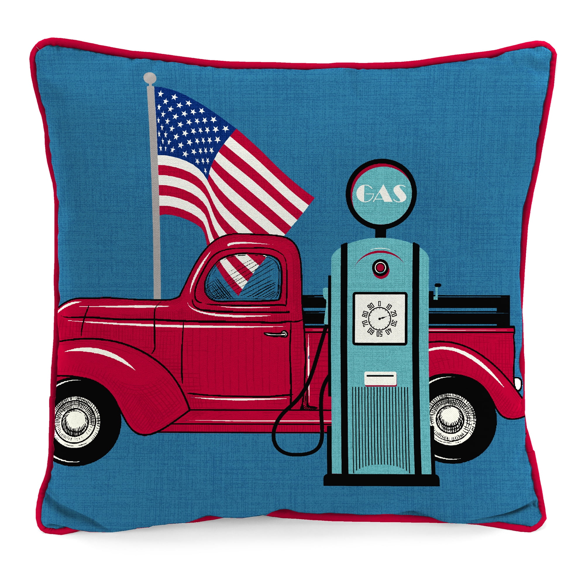 Jordan Manufacturing 18" x 18" Blue Flag Truck Outdoor Throw Pillow
