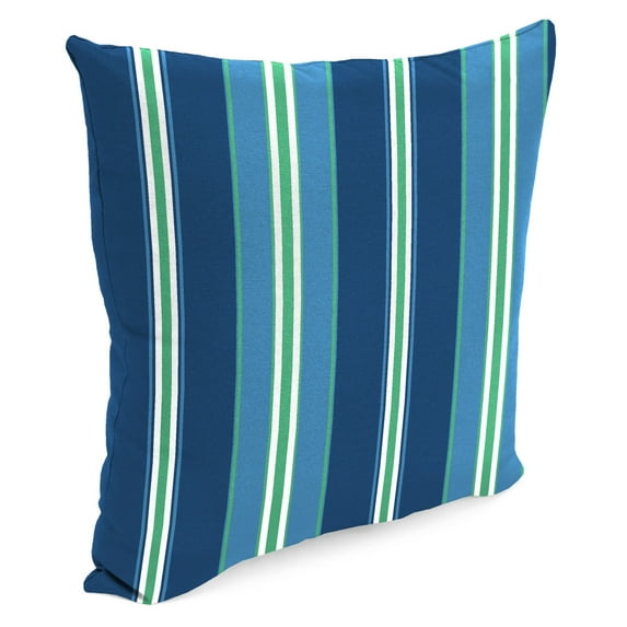 Jordan Manufacturing 18" x 18" Blue Stripe Outdoor Throw Pillow (Set of 2) - 18'' L x 18'' W x 4'' H