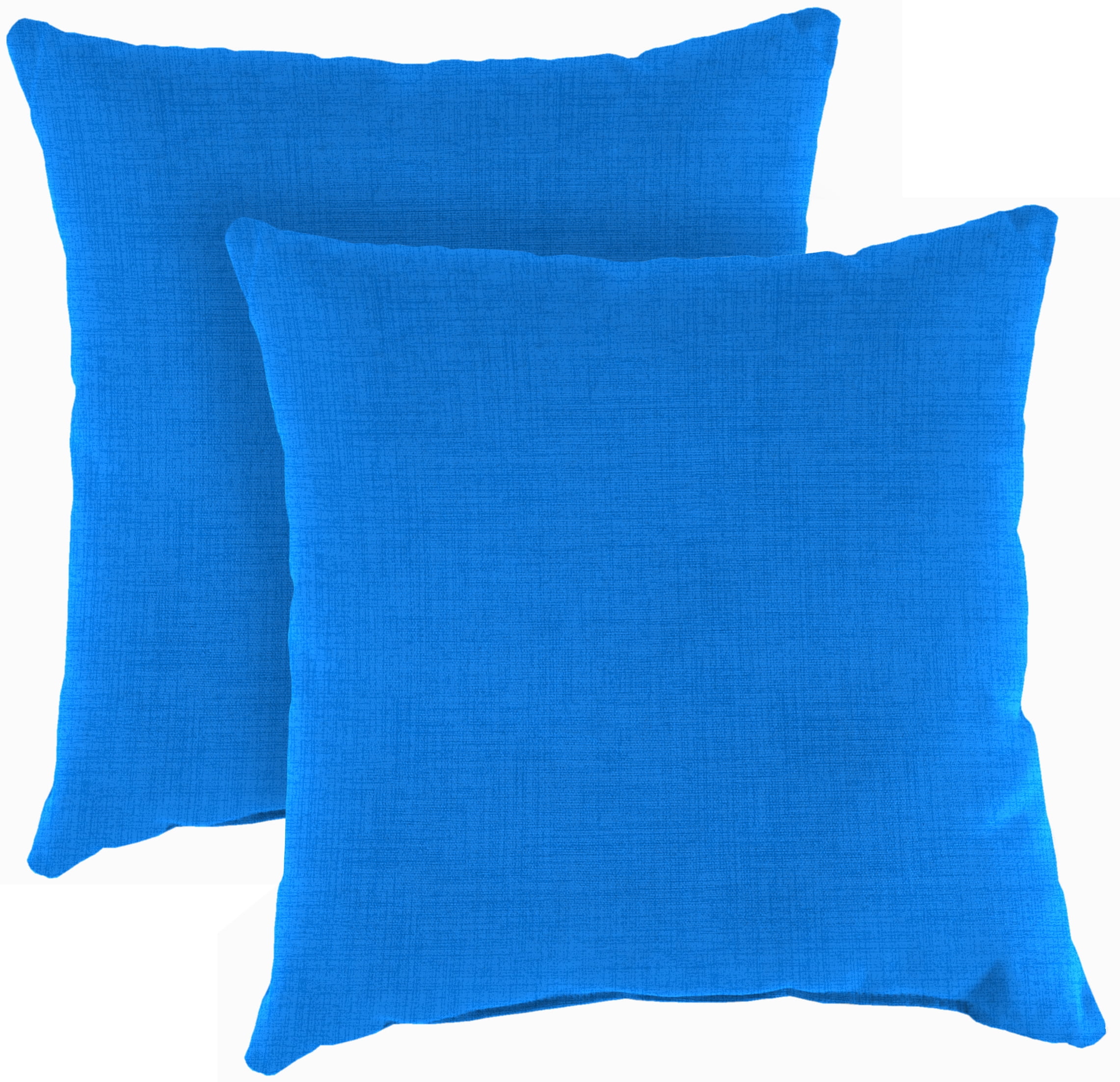 Jordan Manufacturing 18" x 18" Celosia Princess Blue Solid Square Outdoor Throw Pillow (2 Pack)