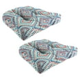 thumbnail image 1 of Jordan Manufacturing 18" x 18" Chaz Bright Aqua and Red Diamond Square Tufted Contoured Outdoor Wicker Seat Cushion (2 Pack), 1 of 9