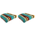 thumbnail image 1 of Jordan Manufacturing 18" x 18" Covert Fiesta Multicolor Stripe Square Tufted Contoured Outdoor Wicker Seat Cushion (2 Pack), 1 of 15