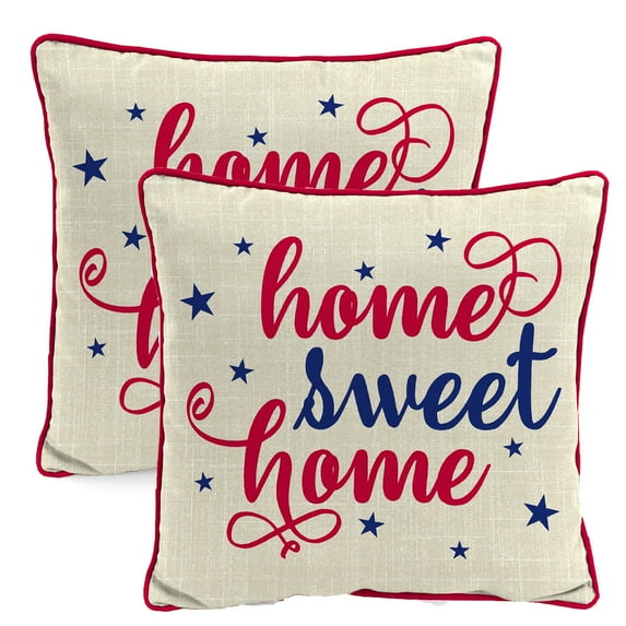 Jordan Manufacturing 18" x 18" Cream Home Sweet Home Outdoor Throw Pillow (2-Pack)