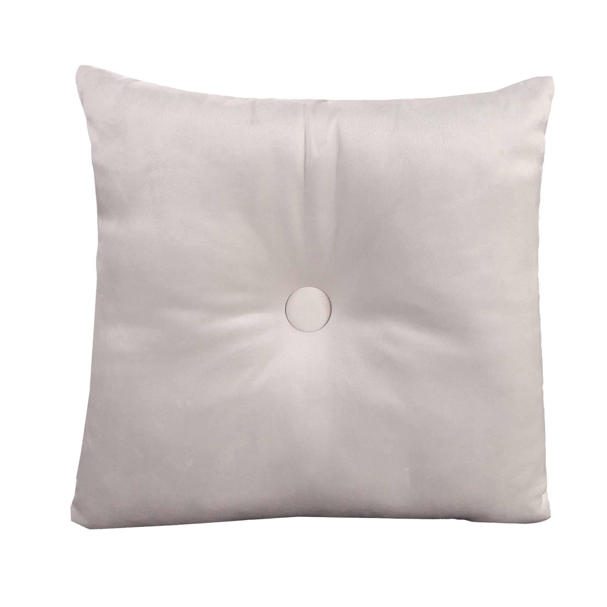 Jordan Manufacturing 18" x 18" Cream Solid Square Tufted Decorative Throw Pillow with Fabric Button