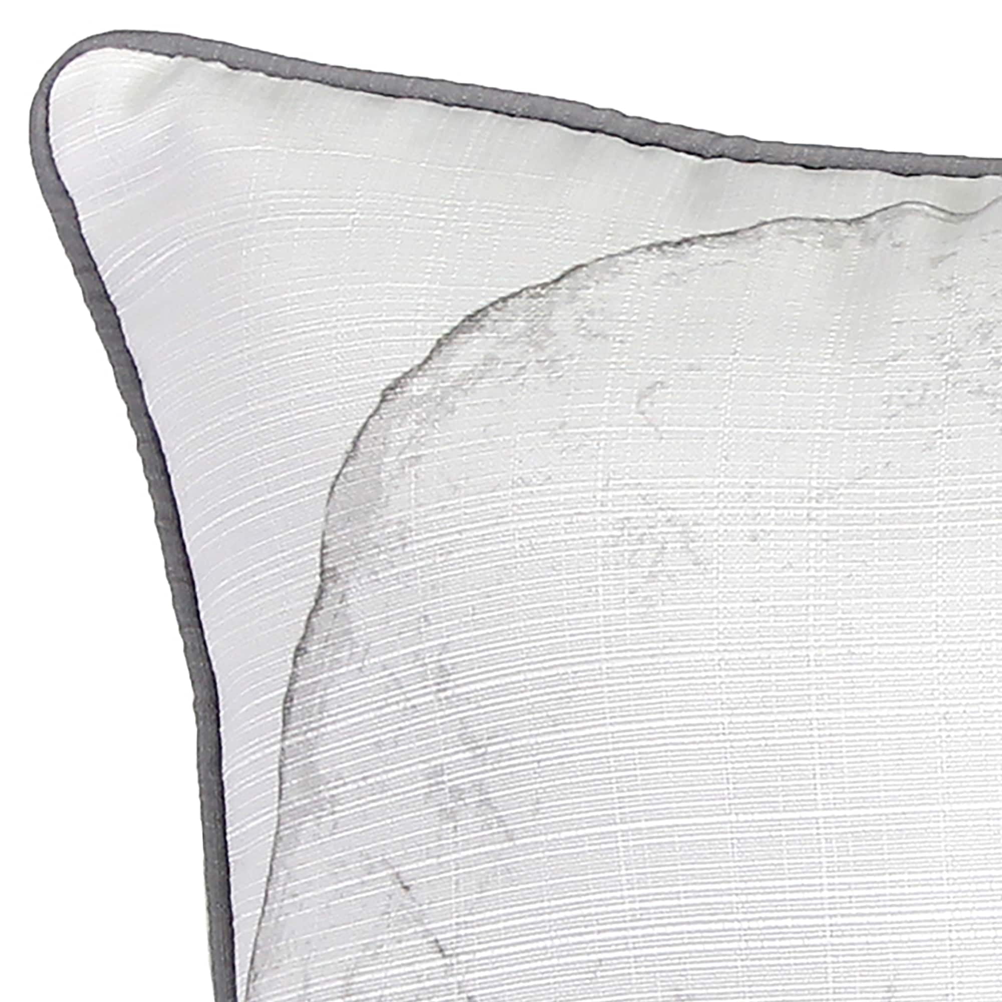 Gray and White Nautical Embroidered Square Pillow Set