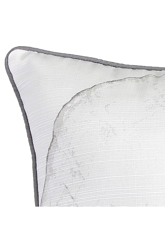 18" x 18" Cream and Gray Sand Dollar Nautical Square Reversible Decorative Throw Pillow with Welt