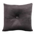 thumbnail image 1 of Jordan Manufacturing 18" x 18" Dark Gray Solid Square Tufted Decorative Throw Pillow with Fabric Button, 1 of 5