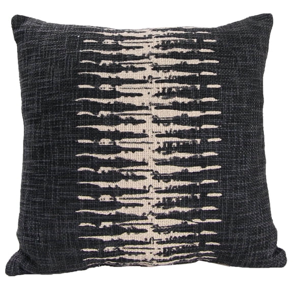 Jordan Manufacturing 18" x 18" Dark Gray and Cream Heartbeat Abstract Square Reversible Decorative Throw Pillow