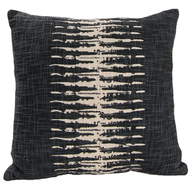 Jordan Manufacturing 18 x 18 Dark Gray and Cream Heartbeat Abstract Square Reversible Decorative Throw Pillow Walmart