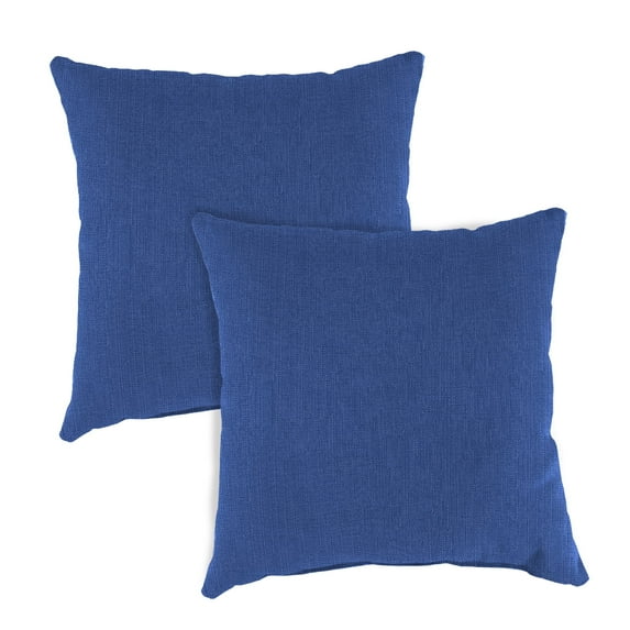 Jordan Manufacturing 18" x 18" Elwood Heather Blue Solid Square Outdoor Throw Pillow (2 Pack)