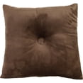 thumbnail image 1 of Jordan Manufacturing 18" x 18" Fairview Coffee Solid Square Tufted Decorative Throw Pillow with Fabric Button, 1 of 5