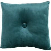 Jordan Manufacturing 18" x 18" Fairview Emerald Green Solid Square Tufted Decorative Throw Pillow with Fabric Button
