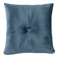 thumbnail image 1 of Jordan Manufacturing 18" x 18" Fairview Turkish Blue Solid Square Tufted Decorative Throw Pillow with Fabric Button, 1 of 5