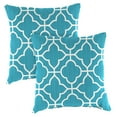 thumbnail image 1 of Jordan Manufacturing 18" x 18" Fandango Alaskan Blue Quatrefoil Square Outdoor Throw Pillow (2 Pack), 1 of 9